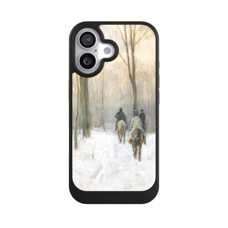 iPhone 17 NIVOcore Reiter im Schnee im Haager Wald