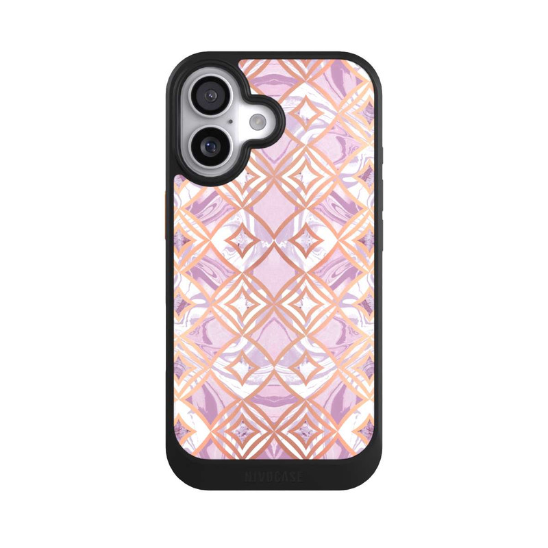 iPhone 17 NIVOcore Rosa-goldene rhombische Marmorfliesen
