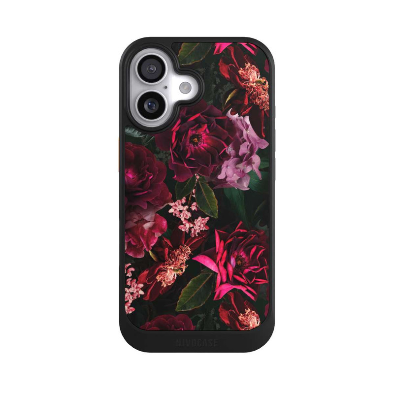 iPhone 17 NIVOcore Dunkelrote und rosa Blüten