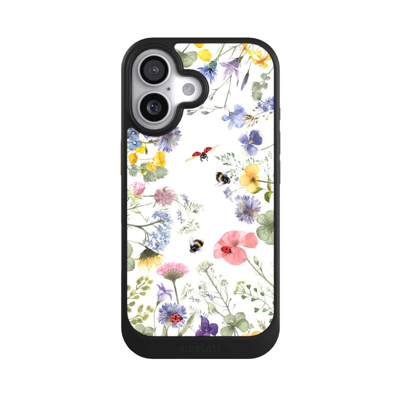 iPhone 17 NIVOcore Bunte Frühlingsblumen und Bienen