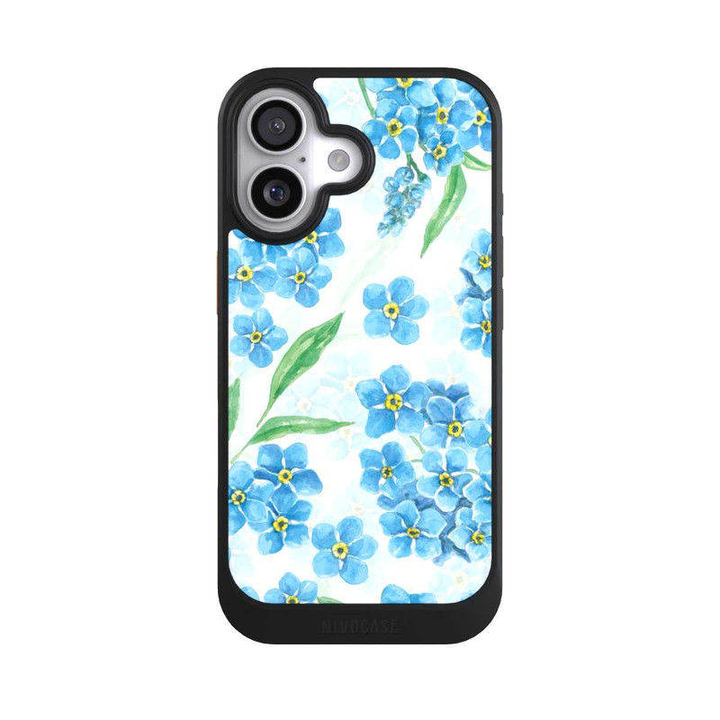 iPhone 17 NIVOcore Vergissmeinnicht-Muster Weiß