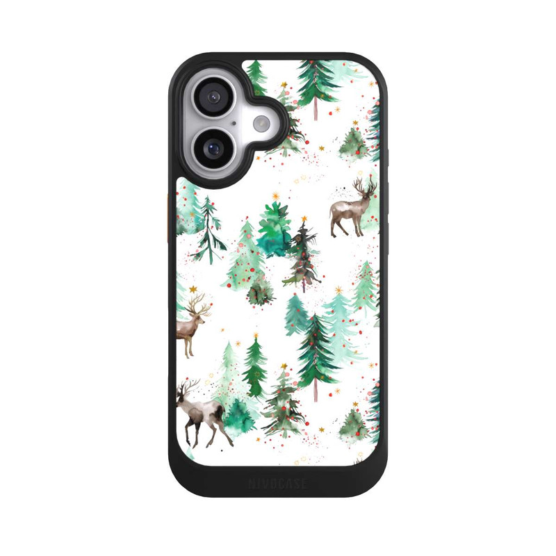 iPhone 17 NIVOcore Hirsche und Winterweihnachtsbäume