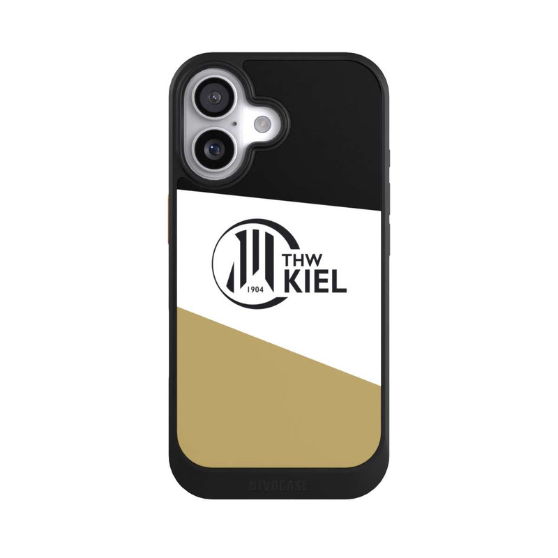 iPhone 17 NIVOcore THW Kiel Streifen Schwarz Weiss Gold