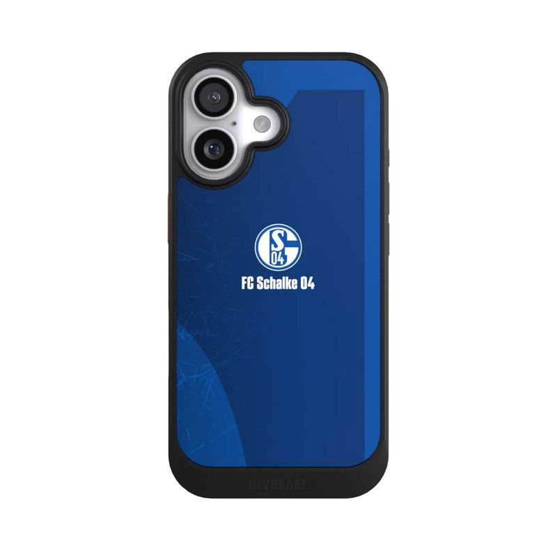 iPhone 17 NIVOcore Schalke 04 Blauer Hintergrund Mit Logo