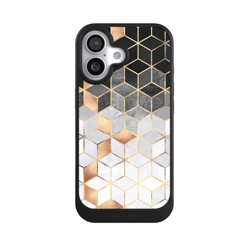 iPhone 17 NIVOcore Würfel dunkel und gold