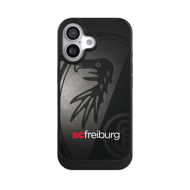 iPhone 17 NIVOcore Dot Metall Hintergrund mit dem Schriftzug SC Freiburg