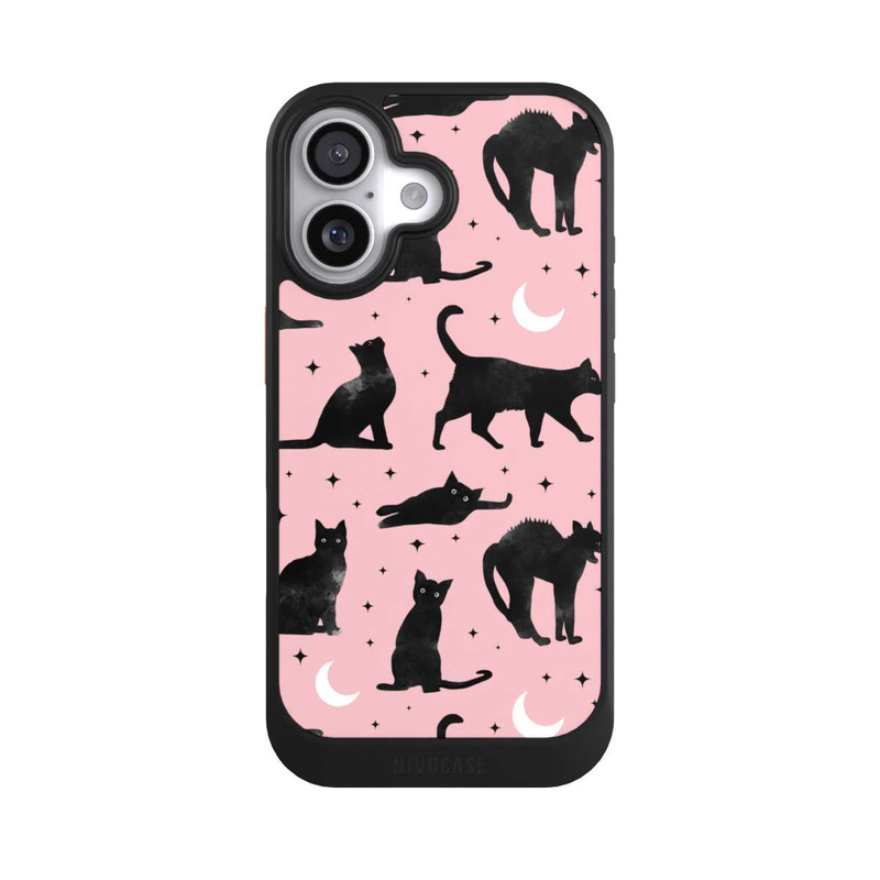 iPhone 17 NIVOcore Katzen und Mond auf Rosa