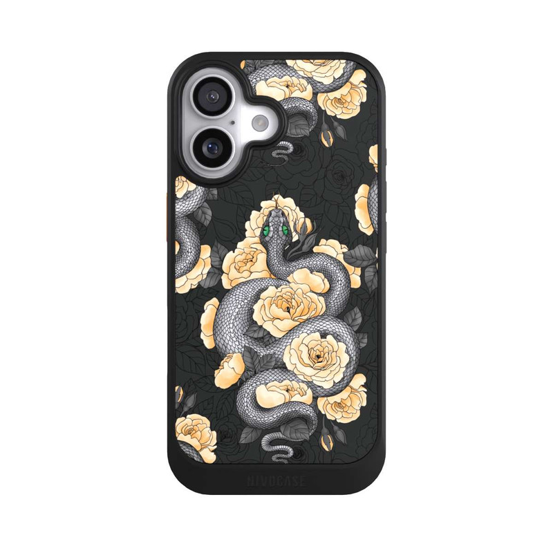 iPhone 17 NIVOcore Serpent et fleur jaune