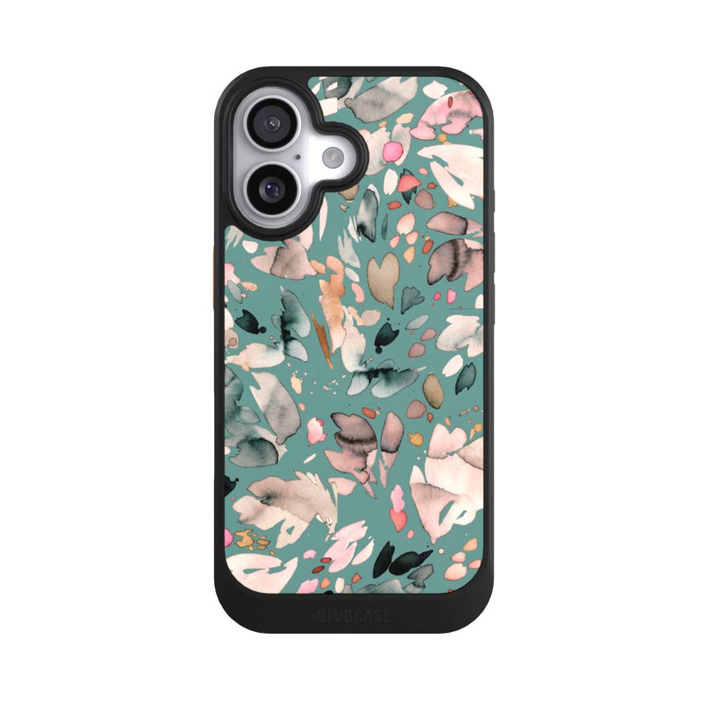 iPhone 17 NIVOcore Abstrakte Blumenblätter grün