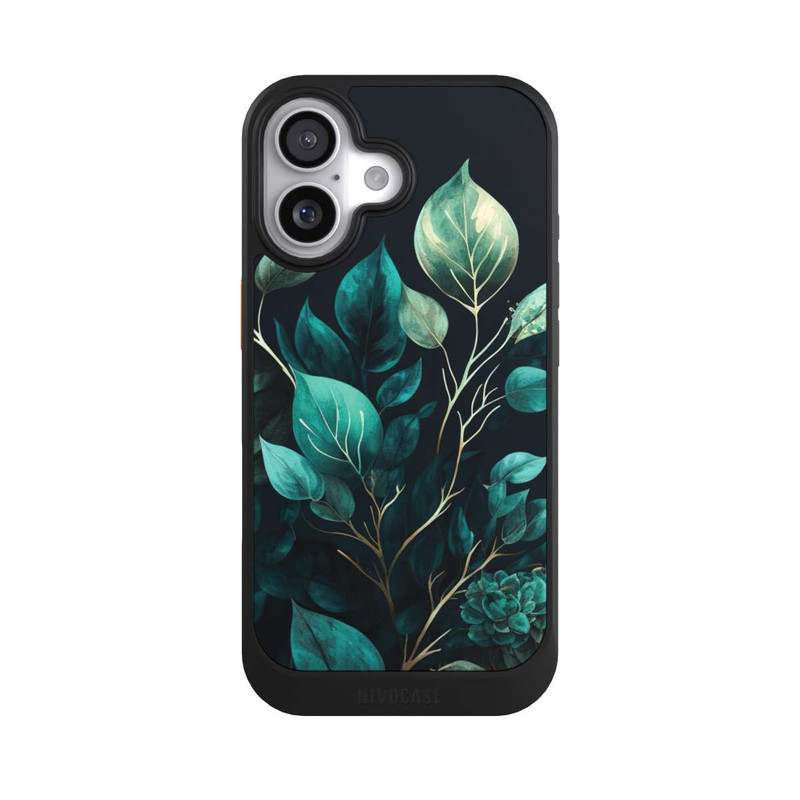 iPhone 17 NIVOcore Eucalyptus Dark Background