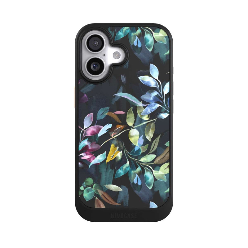 iPhone 17 NIVOcore Watercolor Mystic Leaves Black
