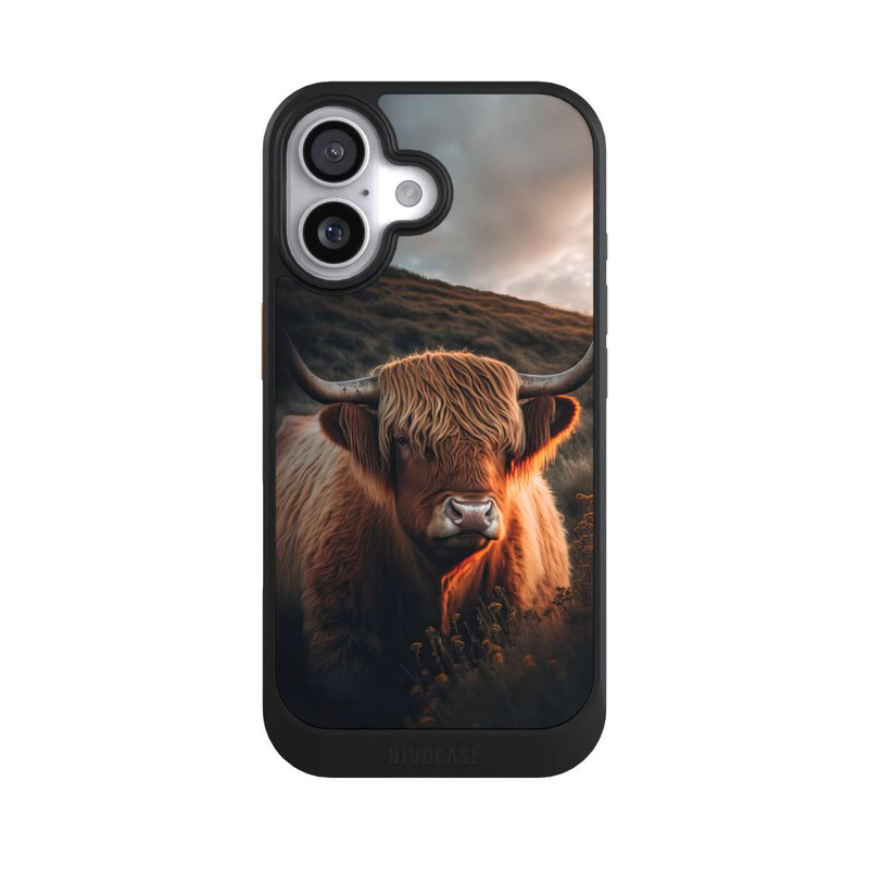 iPhone 17 NIVOcore Hochland Rind mit großen Hörnern mit KI