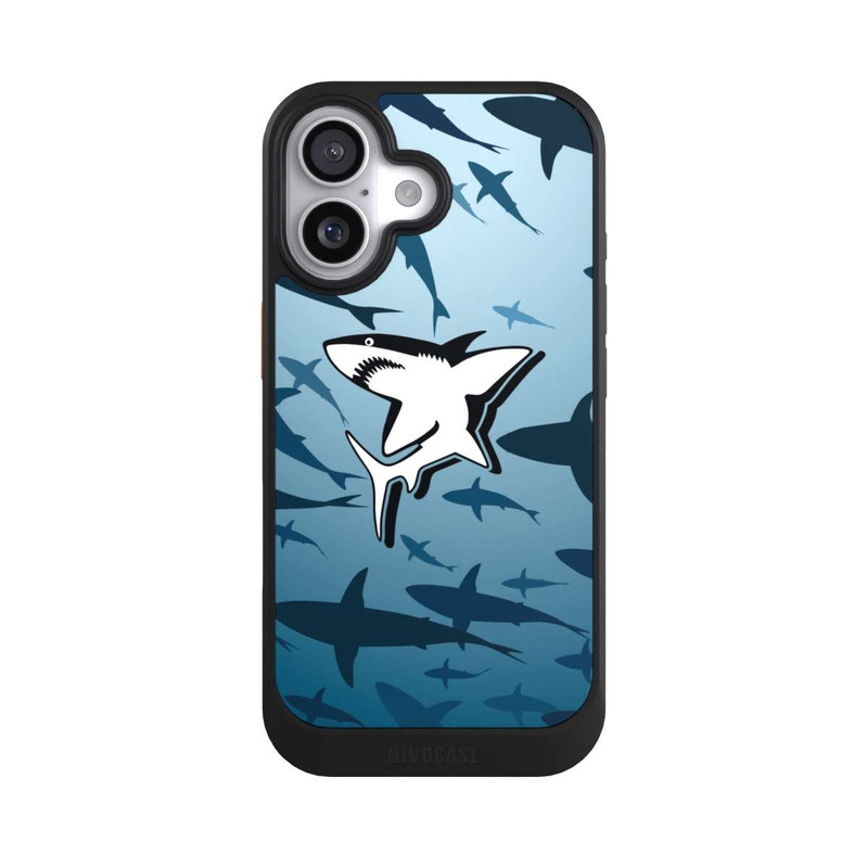 iPhone 17 NIVOcore Haie Muster Blau