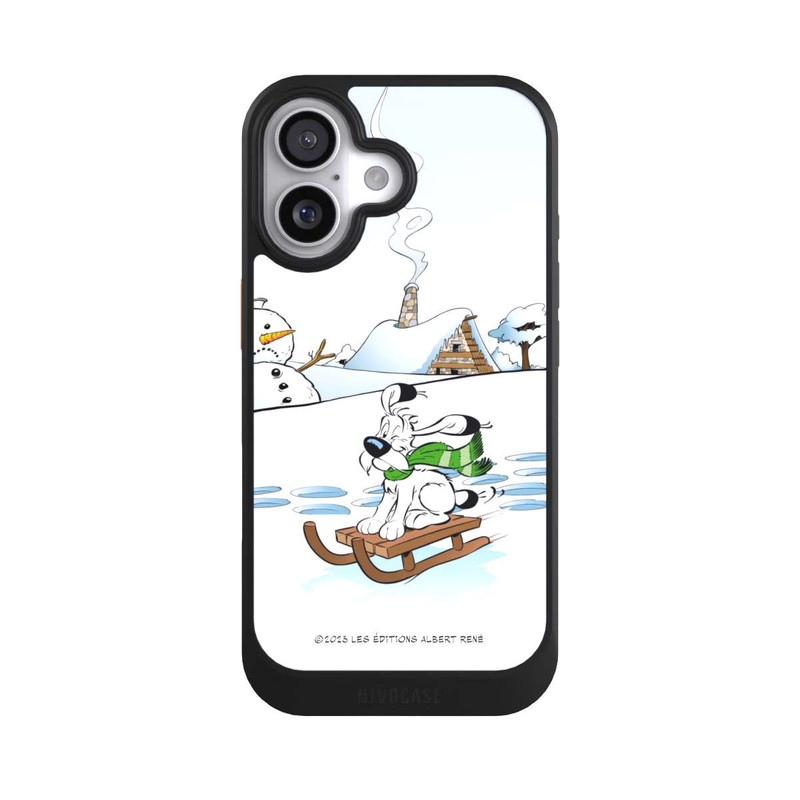 iPhone 17 NIVOcore Idefix fährt Schlitten