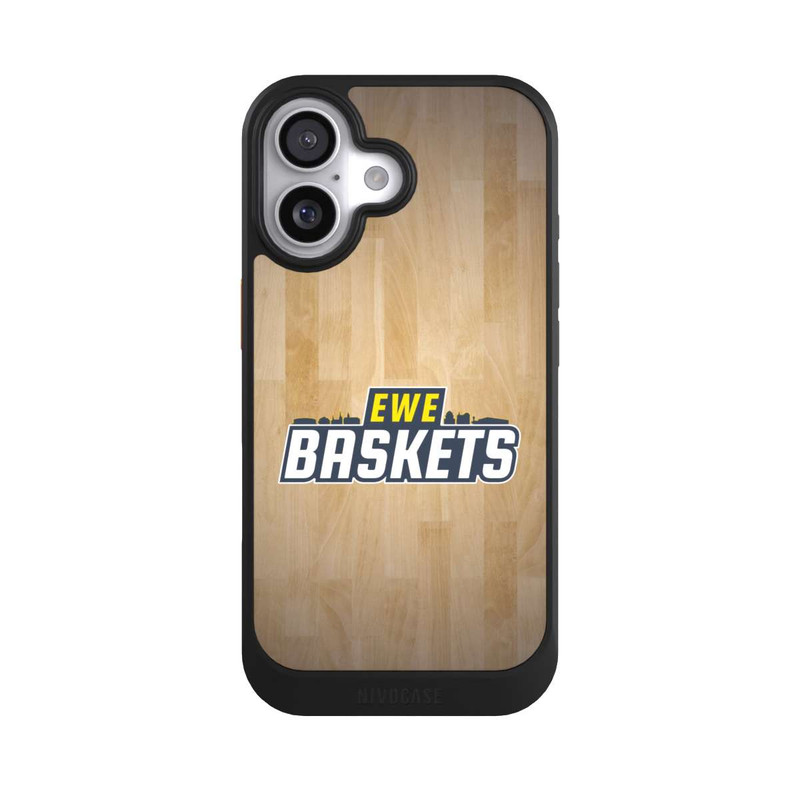 iPhone 17 NIVOcore EWE Baskets Schriftzug Parkett