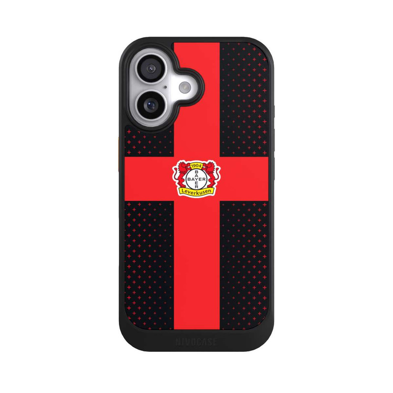 iPhone 17 NIVOcore Bayer 04 Leverkusen Rotes Kreuz auf Schwarz