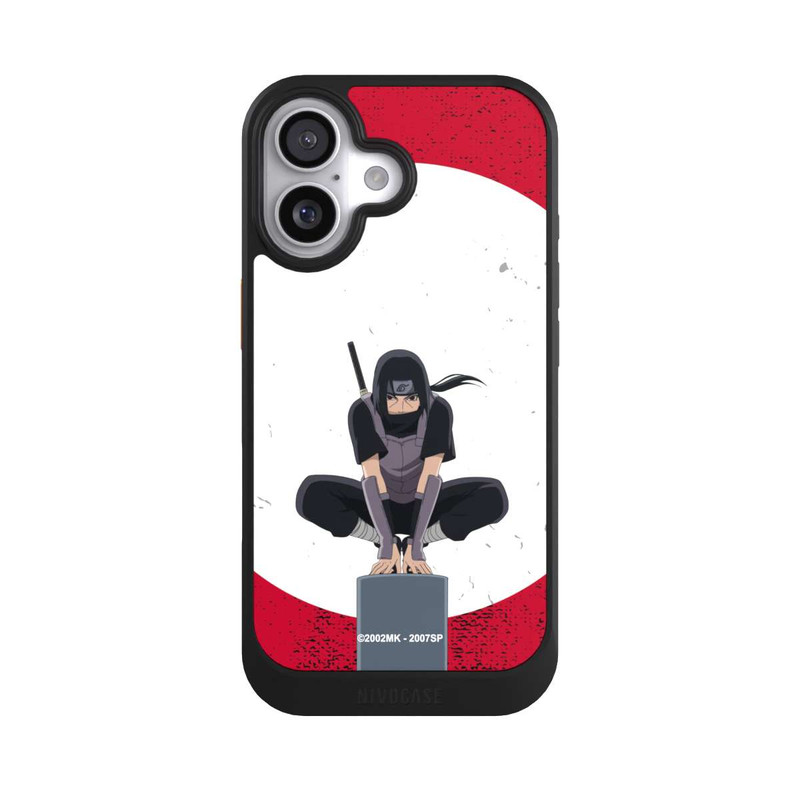 iPhone 17 NIVOcore Itachi Uchiha symbol red background
