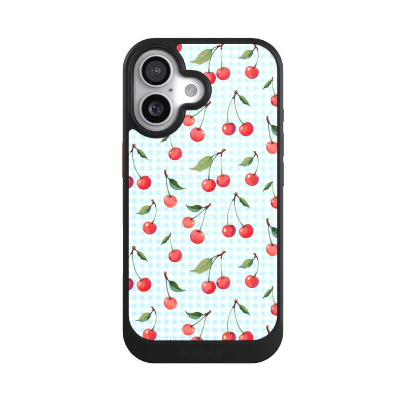 iPhone 17 NIVOcore Cherries and Blue Gingham