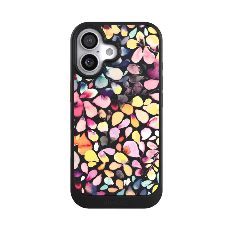 iPhone 17 NIVOcore Eukalyptus Aquarellblätter Schwarz