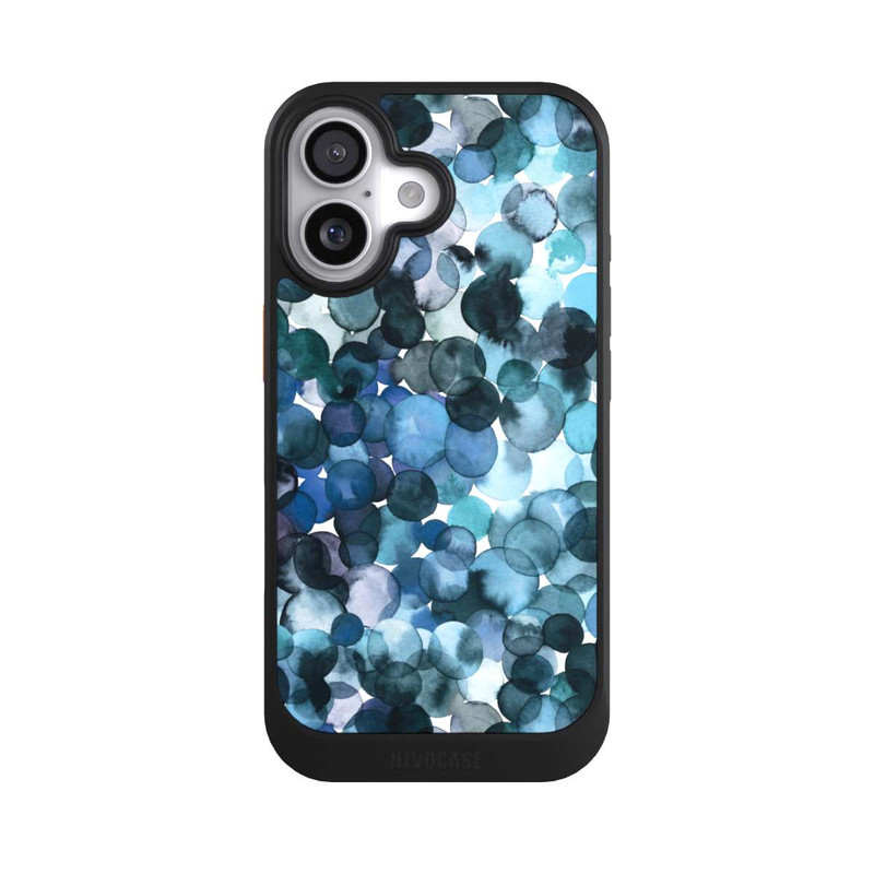 iPhone 17 NIVOcore Watercolor Dots Blue Pattern