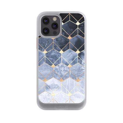 Apple iPhone 12 Pro NIVOcore Impression Or Hexagones Bleus Et Diamants
