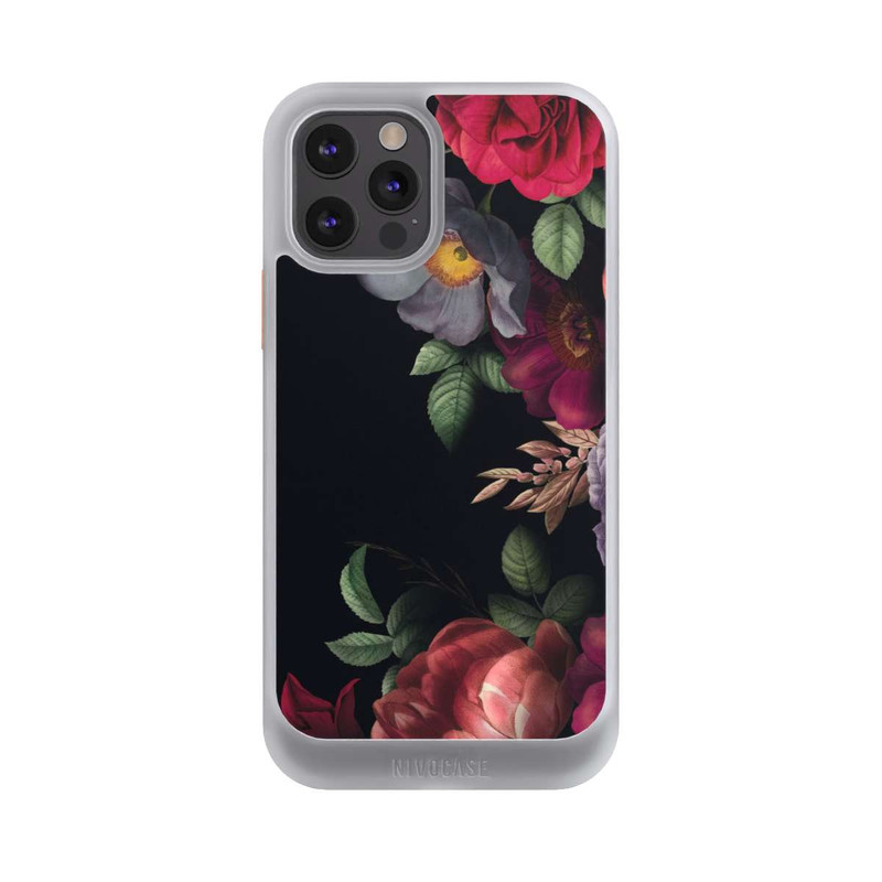 iPhone 12 Pro NIVOcore Blumen Auf Schwarz