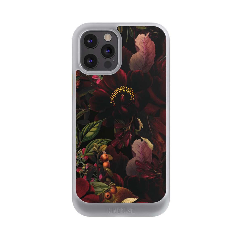 iPhone 12 Pro NIVOcore Dunkle Rote Vintage Barock Rosen