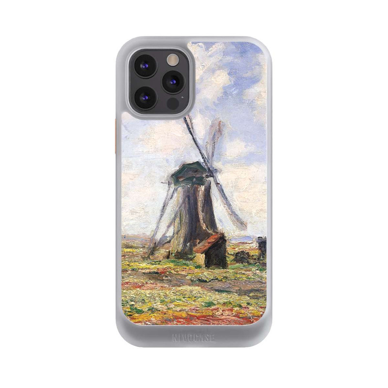 iPhone 12 Pro NIVOcore Tulpenfelder mit der Rijnsburger Windmühle von Claude Monet
