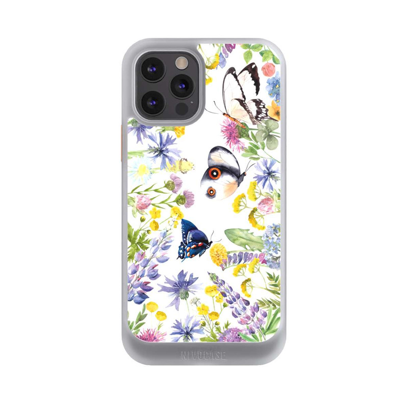 iPhone 12 Pro NIVOcore Colourful Spring Flowers and Butterflies
