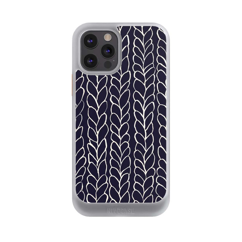iPhone 12 Pro NIVOcore gezeichnete Wollzöpfe Marine