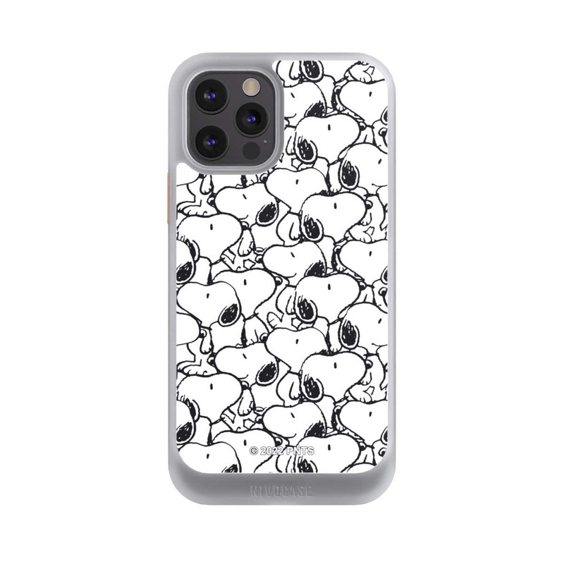 iPhone 12 Pro NIVOcore Snoopy Muster Schwarz und Weiß