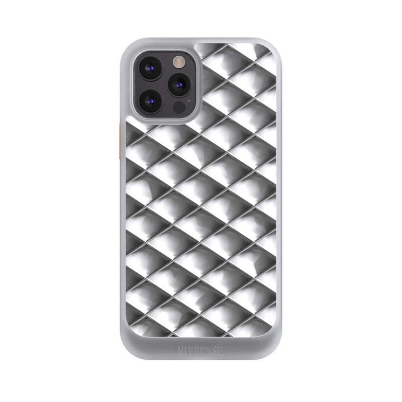 iPhone 12 Pro NIVOcore Glamour Silver Squares