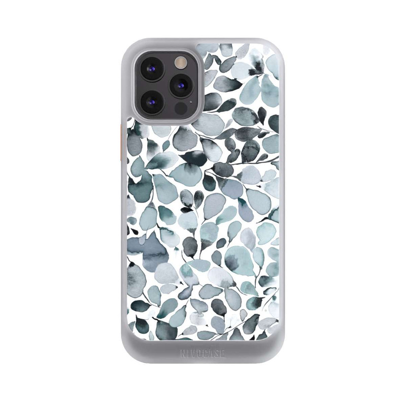 iPhone 12 Pro NIVOcore Eukalyptus Aquarell Blätter Grau