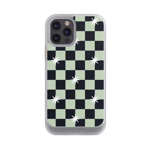 Apple iPhone 12 Pro NIVOcore Checked Pattern Black Grey Stars