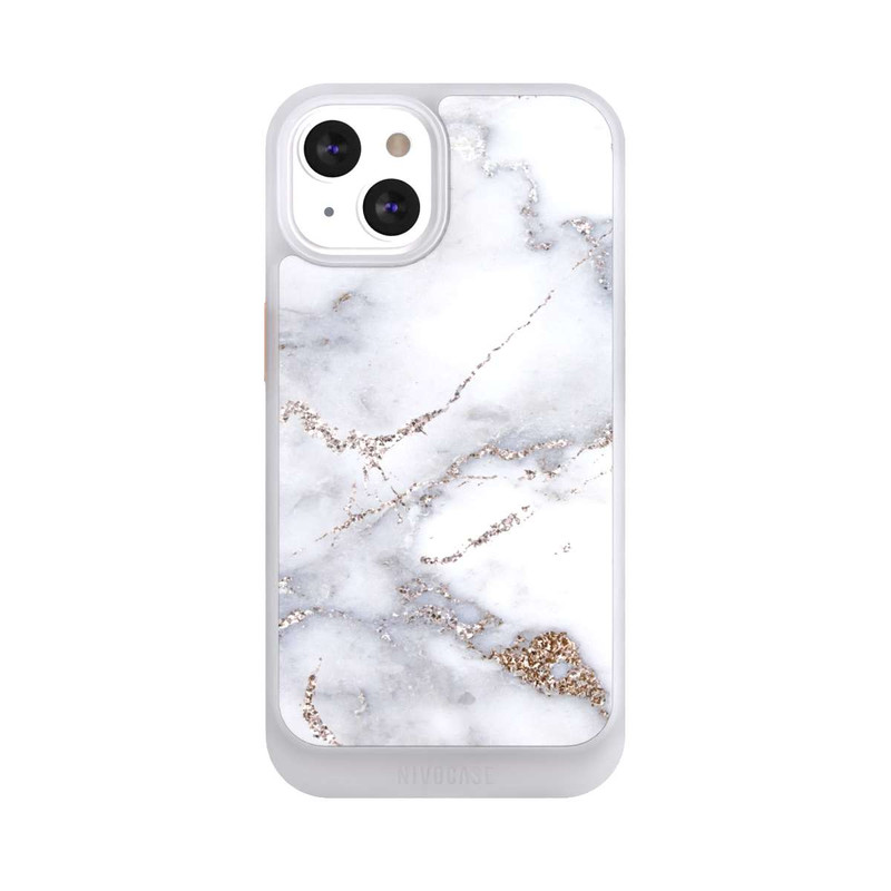 iPhone 13 NIVOcore Silberglitzer Marmorlook