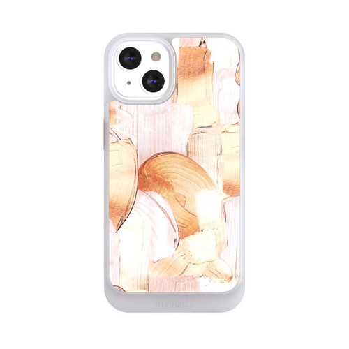 Apple iPhone 13 NIVOcore Weiß/Gold Pinsel Muster