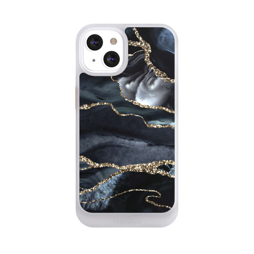 Apple iPhone 13 NIVOcore Dunkler Marmor Gold Glitzerlook