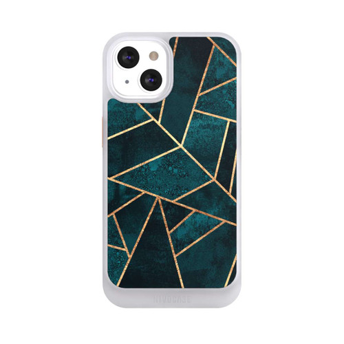 Apple iPhone 13 NIVOcore Tief Blaugrün Stein Gold Druck