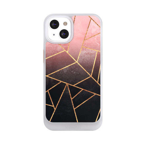 Apple iPhone 13 NIVOcore Pinker und Schwarzer Stein Gold Druck