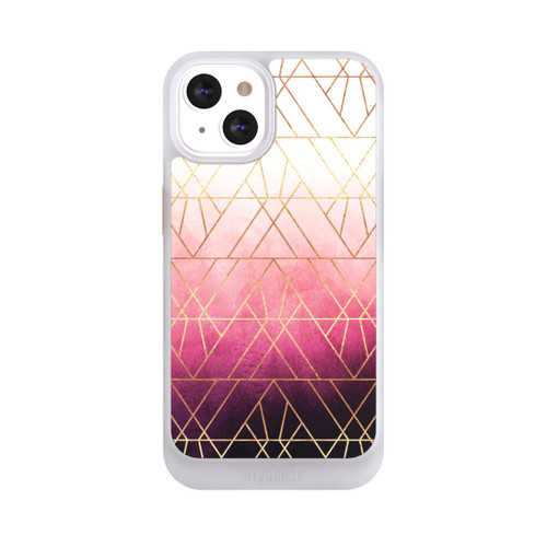 Apple iPhone 13 NIVOcore Pink Ombre Dreiecke Golddruck