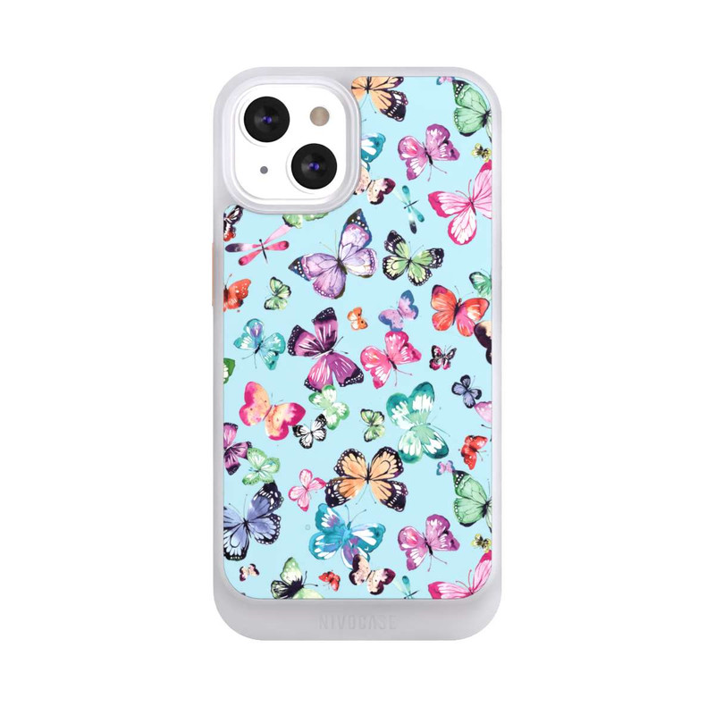 iPhone 13 NIVOcore Papillons Rose Orange Bleu