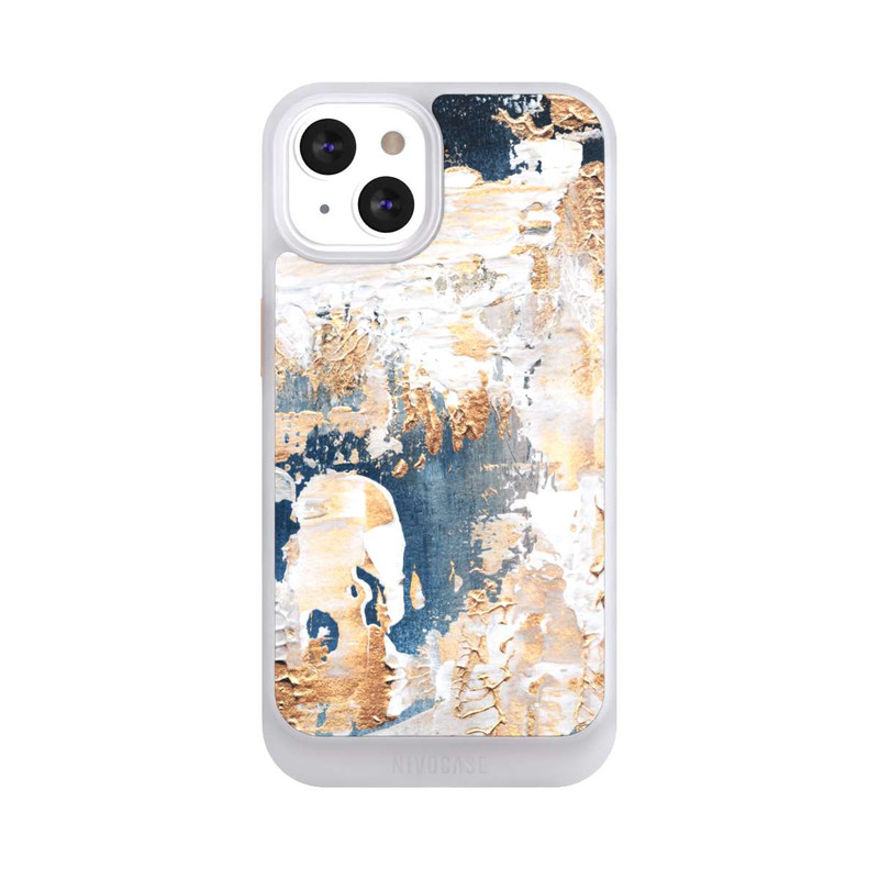 iPhone 13 NIVOcore Abstraktion Blau und Gold