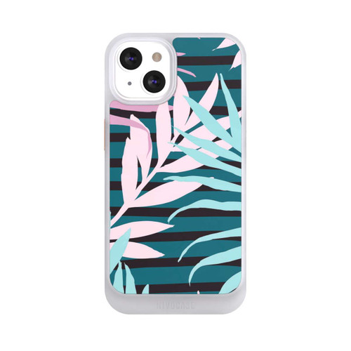 Apple iPhone 13 NIVOcore Pastel Jungle Leaves Pink Teal Seamless