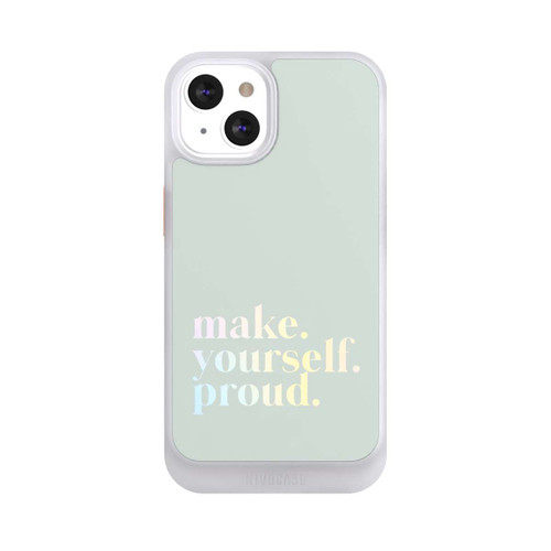 Apple iPhone 13 NIVOcore Make Yourself Proud Zitat-Minze und Farbverlauf