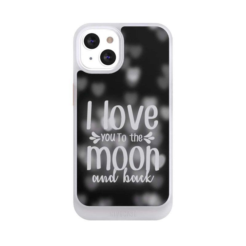 iPhone 13 NIVOcore I Love You to The Moon And Back Black Hearts
