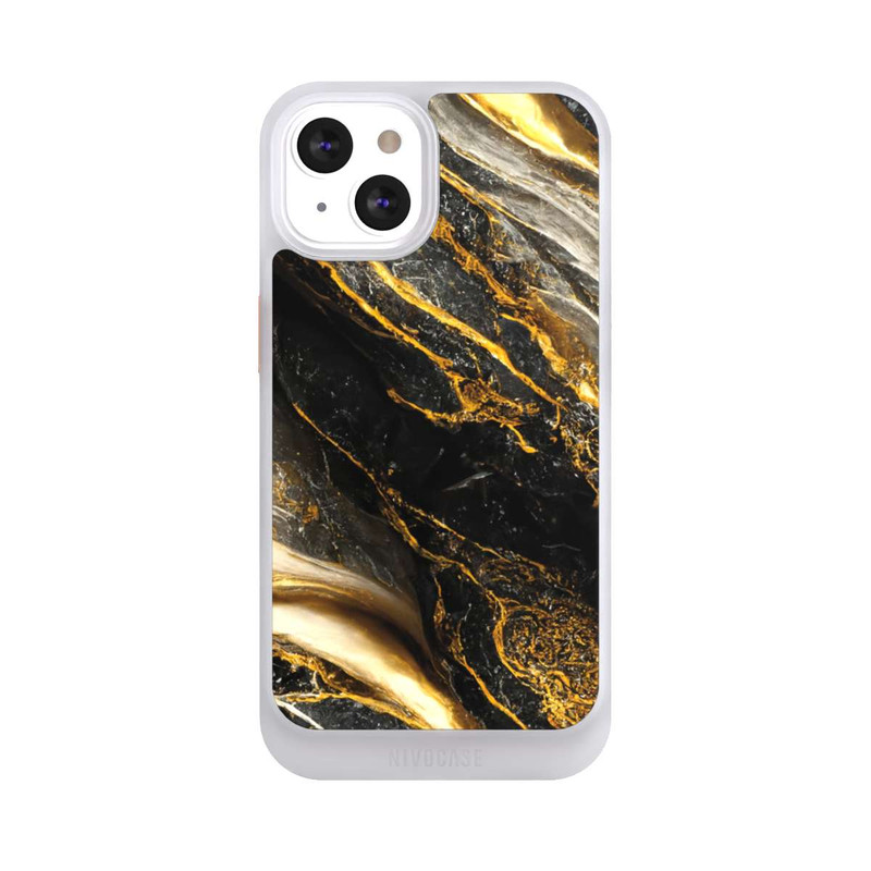 iPhone 13 NIVOcore Schwarze Marmor Goldschichten