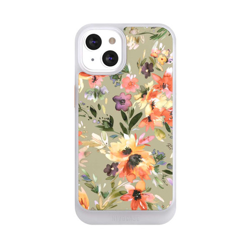 Apple iPhone 13 NIVOcore Malerische tropische Blumen Salbeigrün