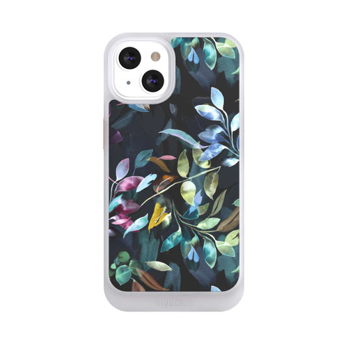 Apple iPhone 13 NIVOcore Mystische Aquarellblätter schwarz