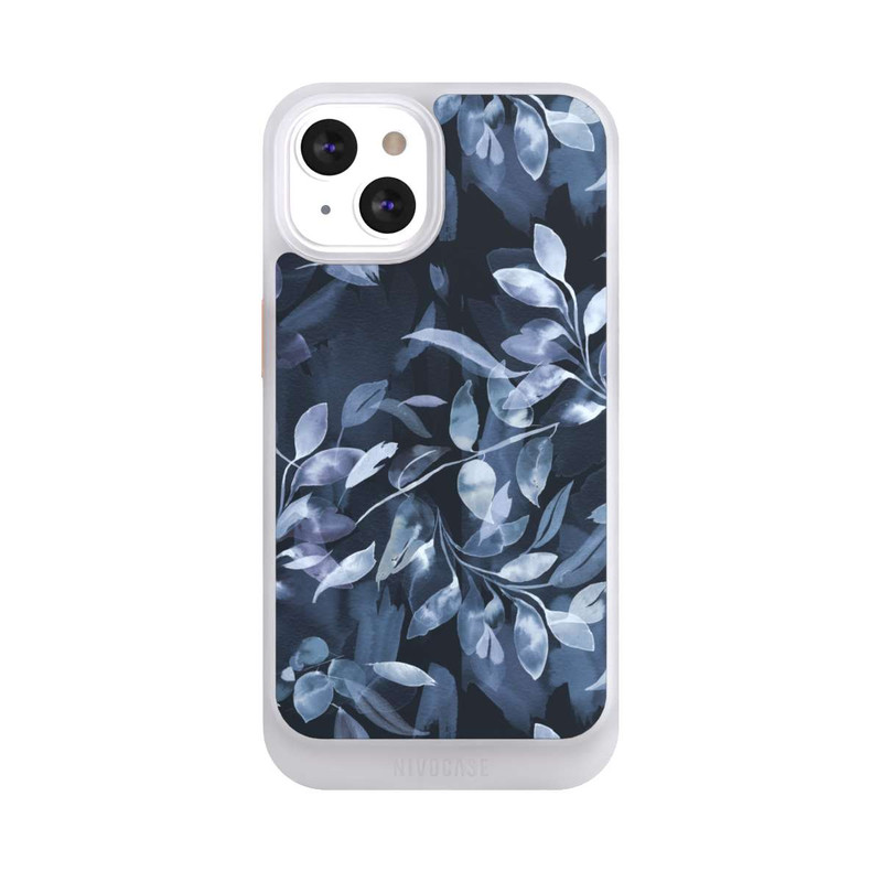 iPhone 13 NIVOcore Mystische Aquarellblätter marineblau