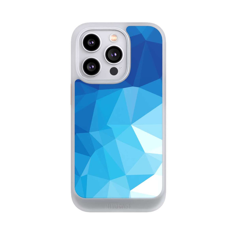 iPhone 14 Pro NIVOcore Mosaïque Polygonale Bleue